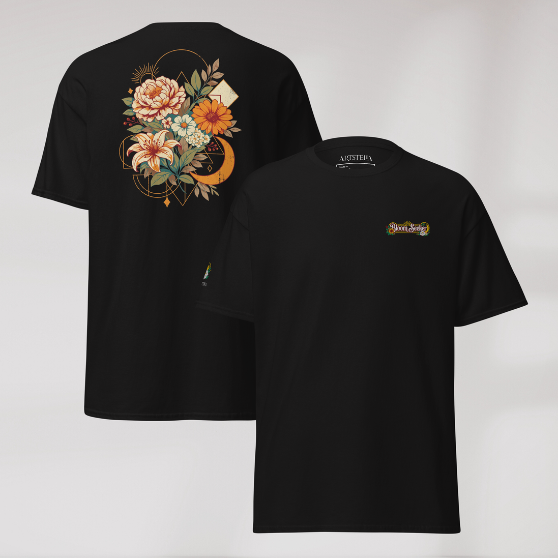 Bloom Seeker T-Shirt Retro – Farbe Schwarz – Ansicht 1