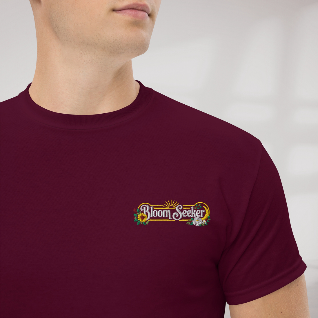 Bloom Seeker T-Shirt Retro – Farbe Kastanienbraun – Ansicht 3