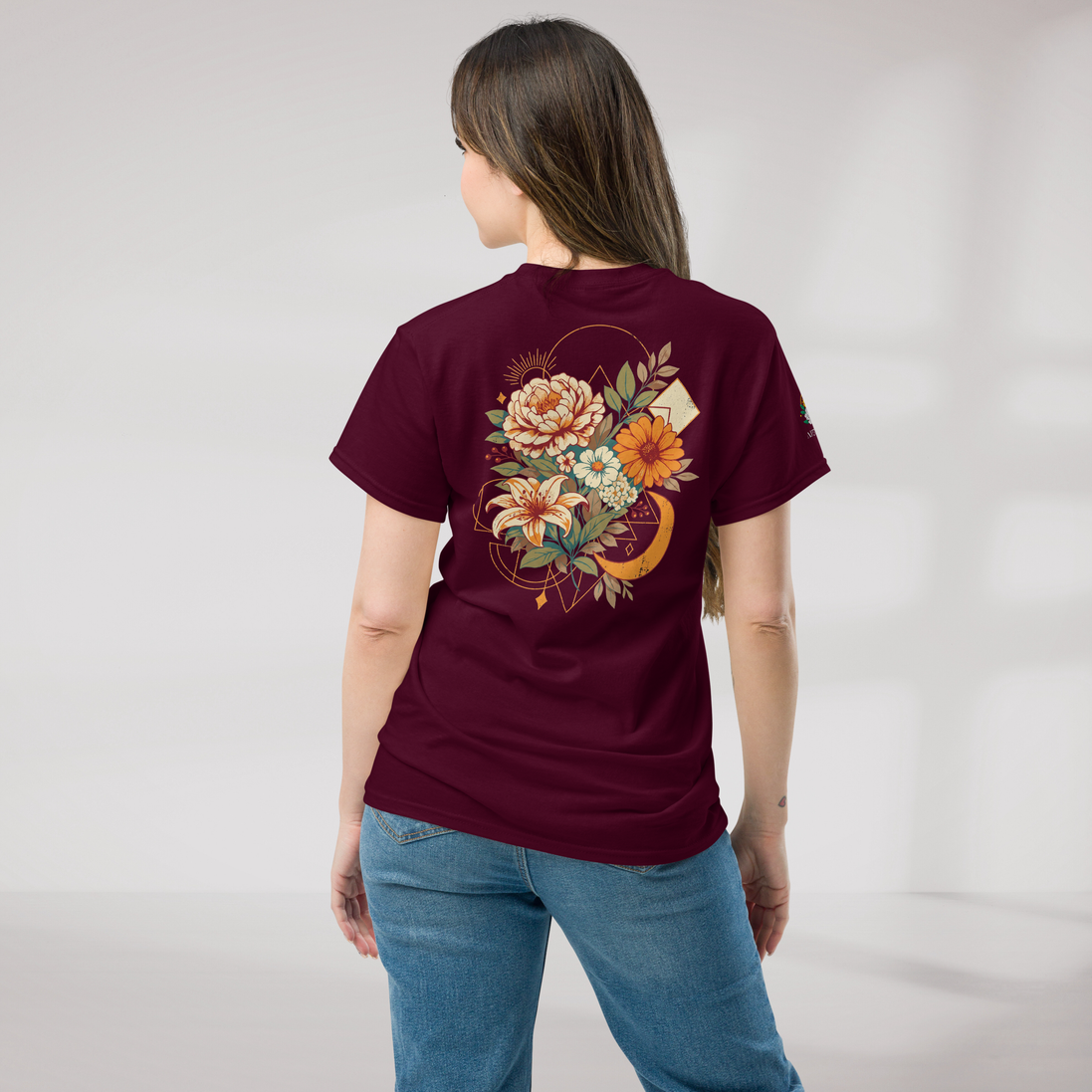 Bloom Seeker T-Shirt Retro – Farbe Kastanienbraun – Ansicht 8