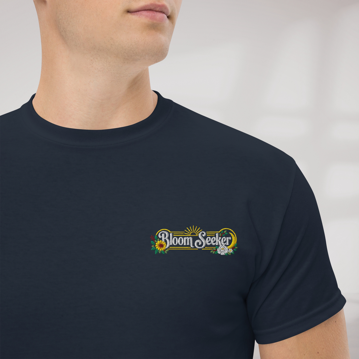 Bloom Seeker T-Shirt Retro – Farbe Navy – Ansicht 3