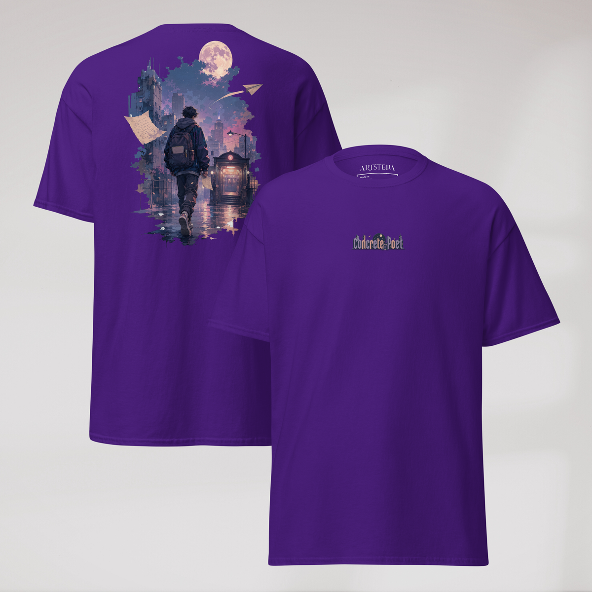 Concrete Poet T-Shirt Soft – Farbe Lila – Ansicht 1