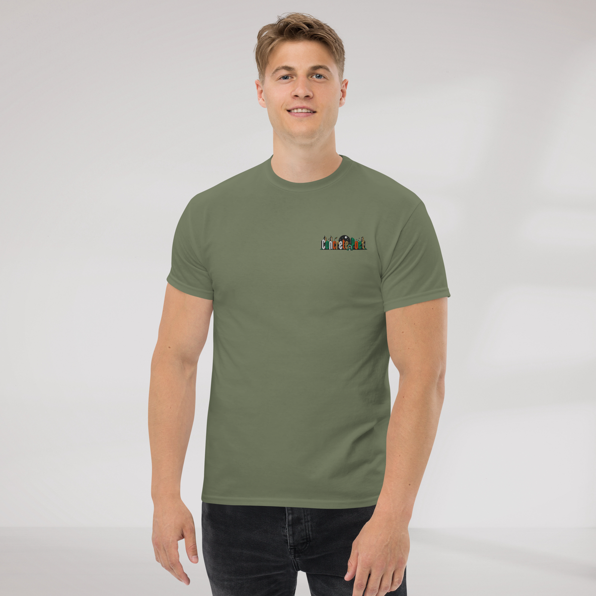 Concrete Poet T-Shirt Retro – Farbe Militärgrün – Ansicht 3