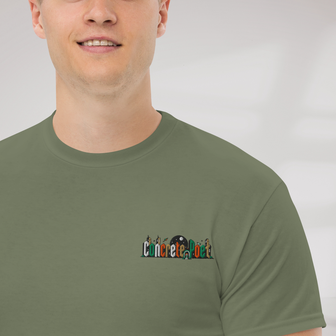 Concrete Poet T-Shirt Retro – Farbe Militärgrün – Ansicht 5
