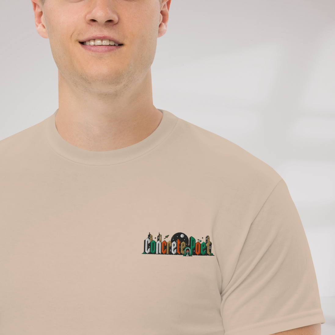 Concrete Poet T-Shirt Retro – Farbe Sand – Ansicht 5