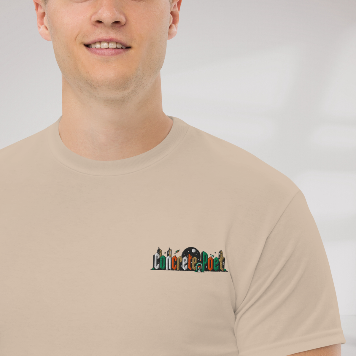 Concrete Poet T-Shirt Retro – Farbe Sand – Ansicht 5