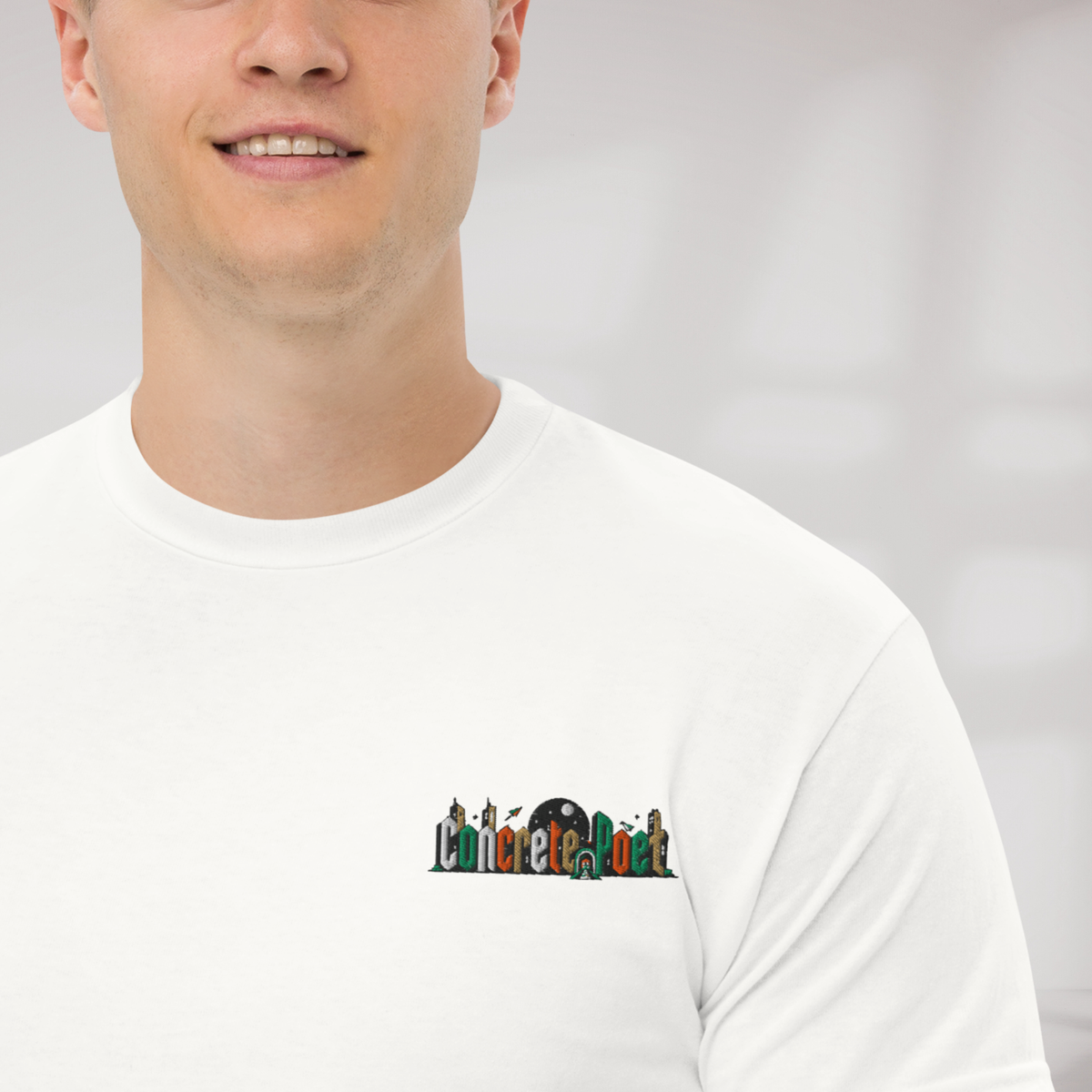Concrete Poet T-Shirt Retro – Farbe Weiß – Ansicht 7