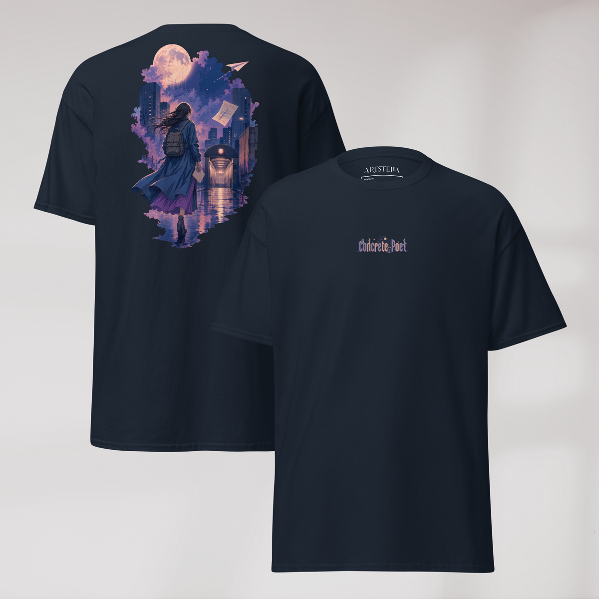Concrete Poet T-Shirt Soft – Farbe Navy – Ansicht 1
