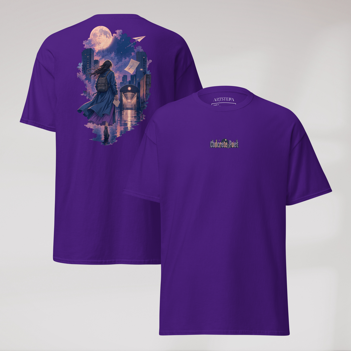 Concrete Poet T-Shirt Soft – Farbe Lila – Ansicht 1