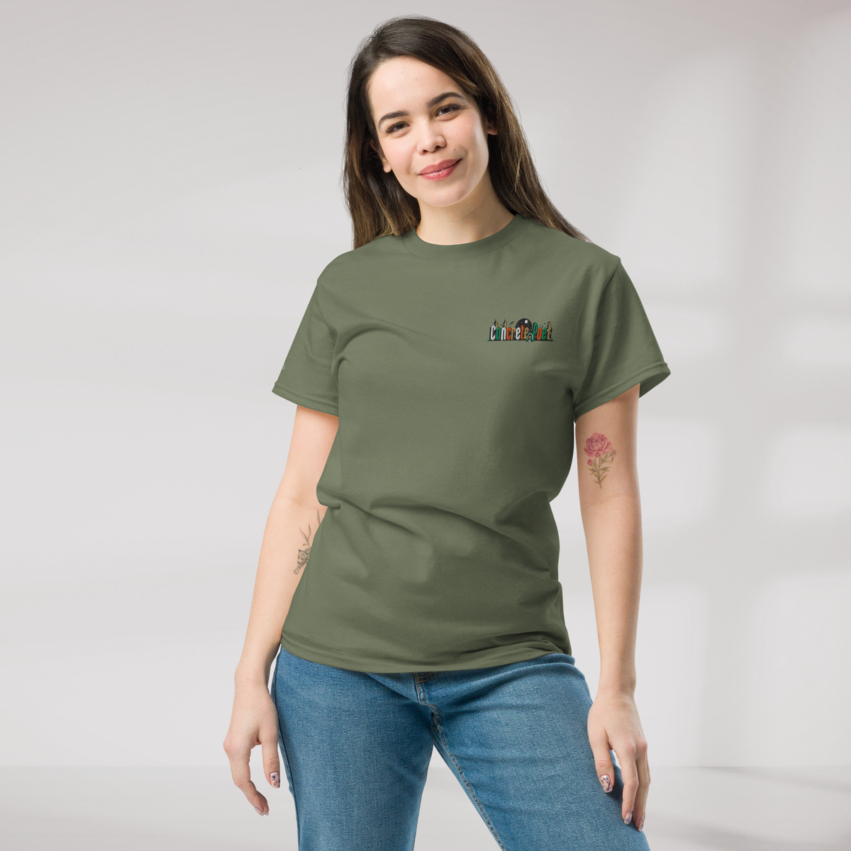 Concrete Poet T-Shirt Retro – Farbe Militärgrün – Ansicht 3