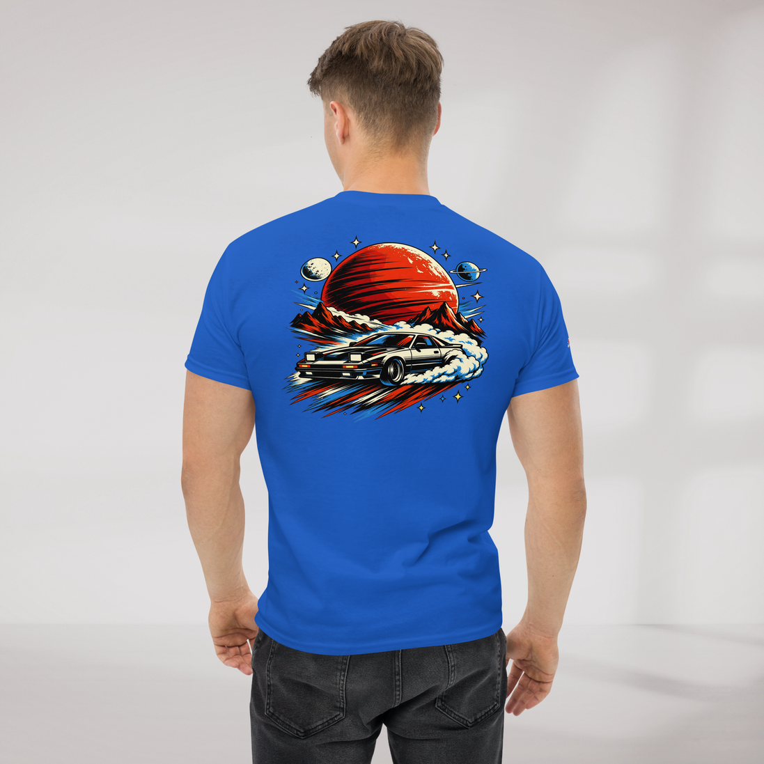 Cosmic Cruiser T-Shirt Retro – Farbe Royalblau – Ansicht 6