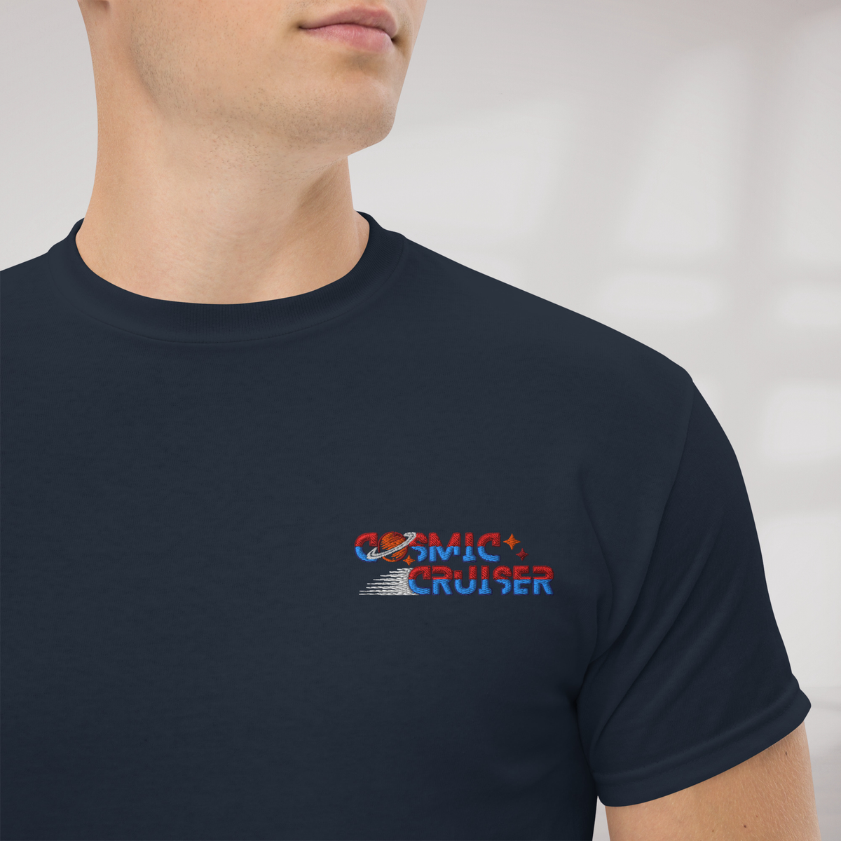 Cosmic Cruiser T-Shirt Retro – Farbe Navy – Ansicht 3