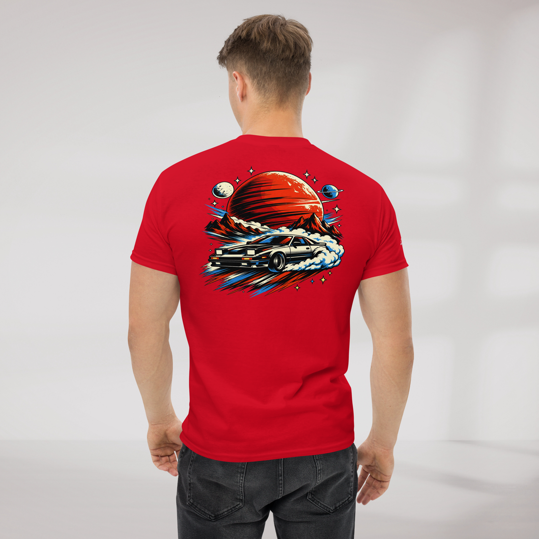 Cosmic Cruiser T-Shirt Retro – Farbe Rot – Ansicht 6