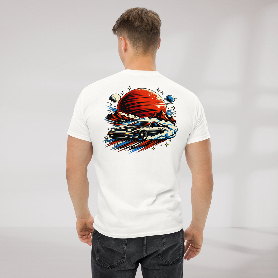 Cosmic Cruiser T-Shirt Retro – Farbe Weiß – Ansicht 6