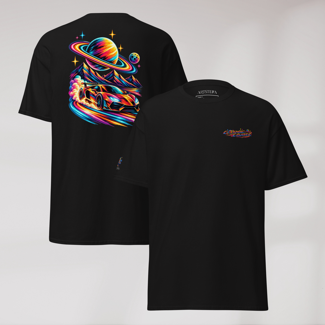 Cosmic Cruiser T-Shirt Vibrant – Farbe Schwarz – Ansicht 1