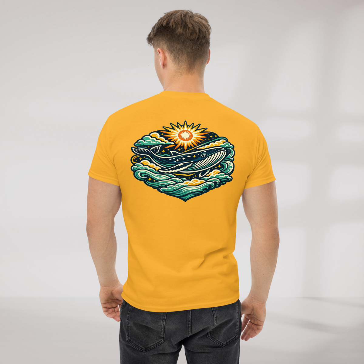 Cosmic Dreamer T-Shirt Vibrant Grün ver. – Farbe Gold – Ansicht 6