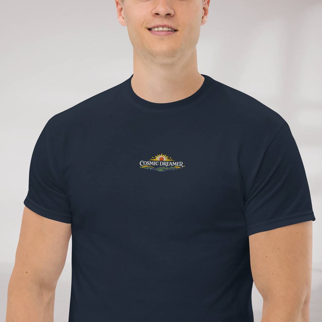 Cosmic Dreamer T-Shirt Vibrant Grün ver. – Farbe Navy – Ansicht 3