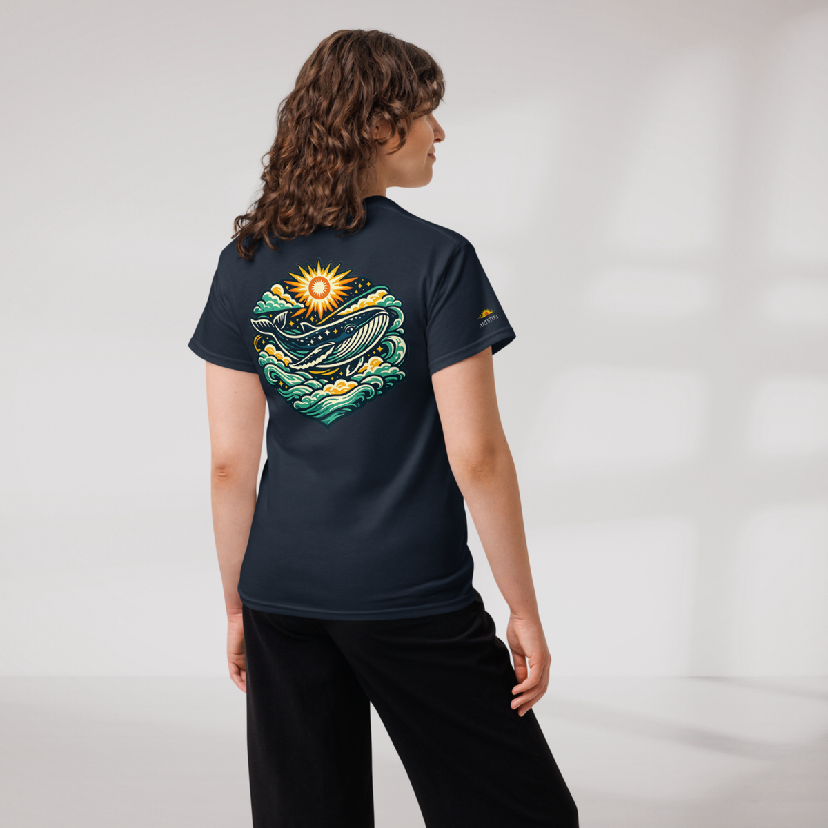 Cosmic Dreamer T-Shirt Vibrant Grün ver. – Farbe Navy – Ansicht 8