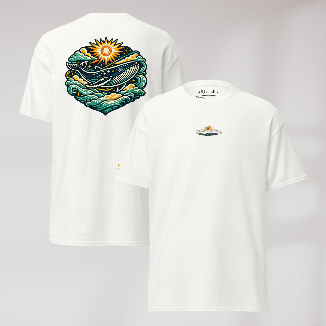 Cosmic Dreamer T-Shirt Vibrant Grün ver. – Farbe Weiß – Ansicht 1