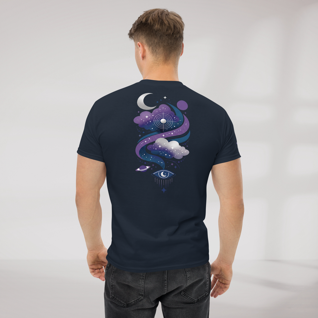 Cosmic Dreamer T-Shirt Mystisch – Farbe Navy – Ansicht 6
