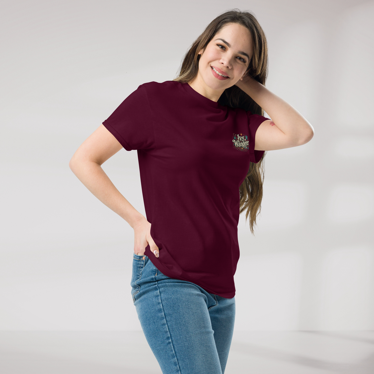 Ivy Wanderer T-Shirt Retro – Farbe Kastanienbraun – Ansicht 3
