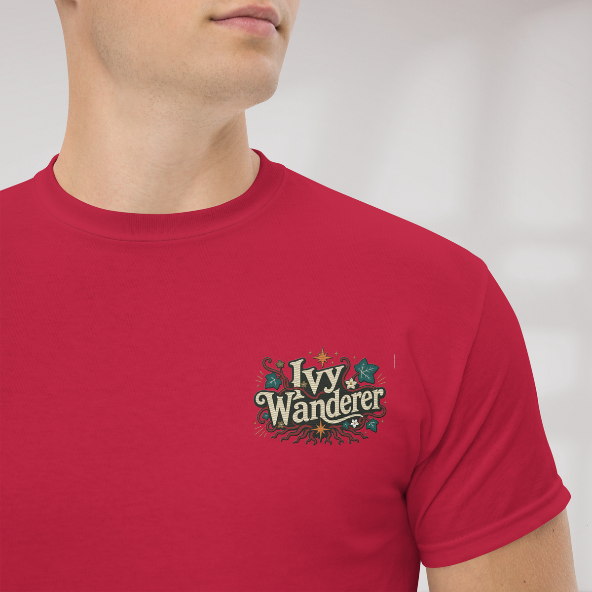 Ivy Wanderer T-Shirt Retro – Farbe Kardinalrot – Ansicht 2