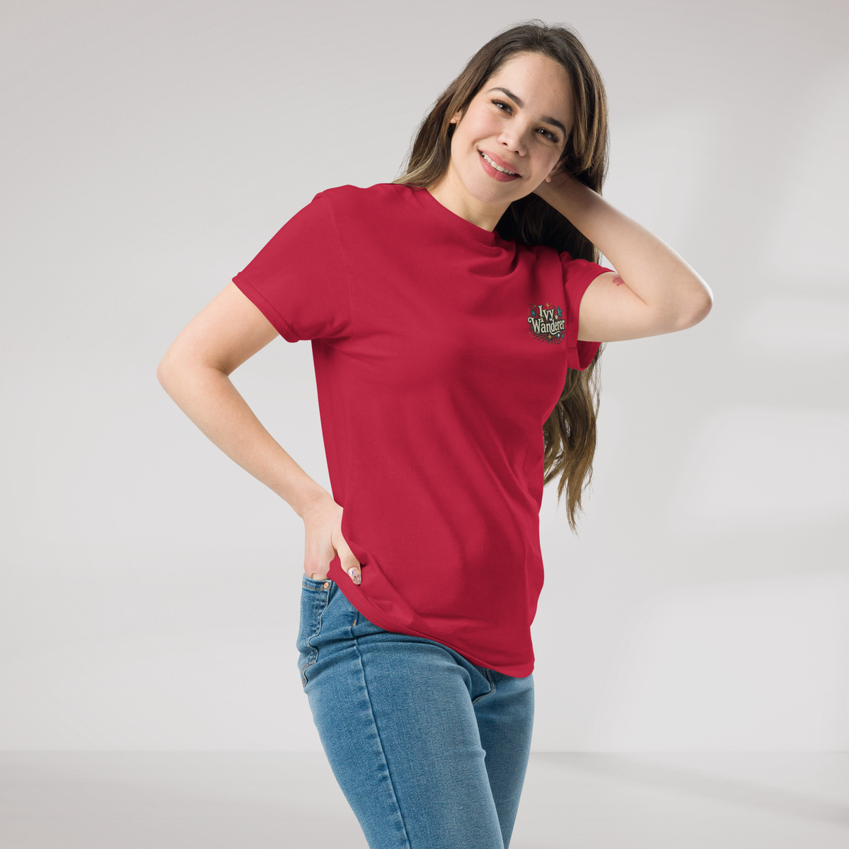 Ivy Wanderer T-Shirt Retro – Farbe Kardinalrot – Ansicht 3