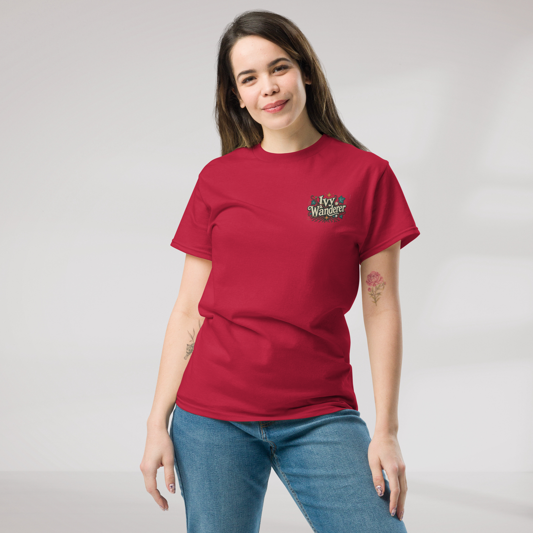 Ivy Wanderer T-Shirt Retro – Farbe Kardinalrot – Ansicht 4