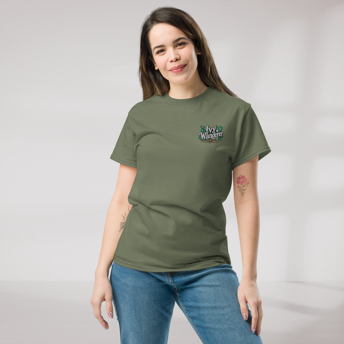 Ivy Wanderer T-Shirt Grün ver. – Farbe Militärgrün – Ansicht 7