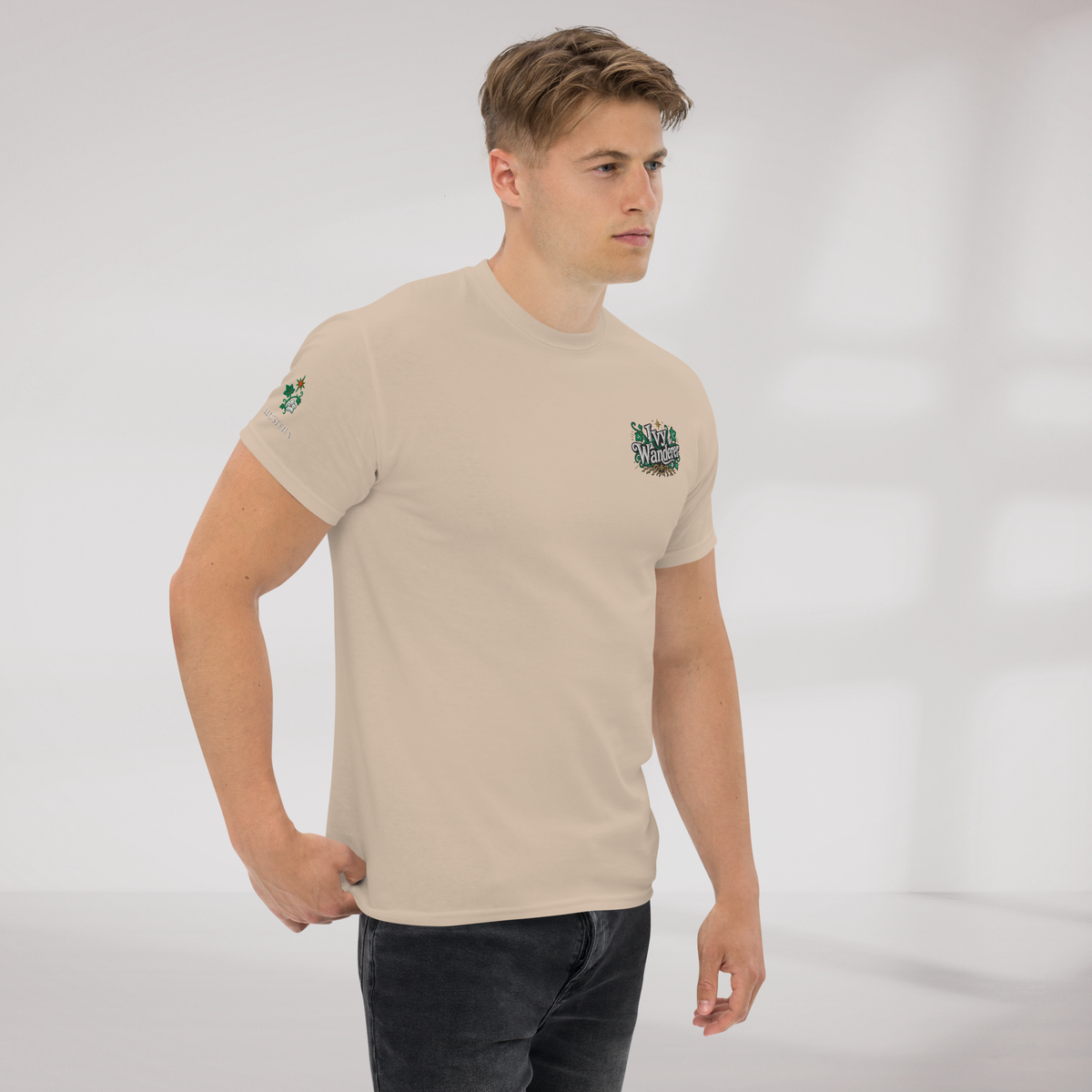 Ivy Wanderer T-Shirt Grün ver. – Farbe Sand – Ansicht 4