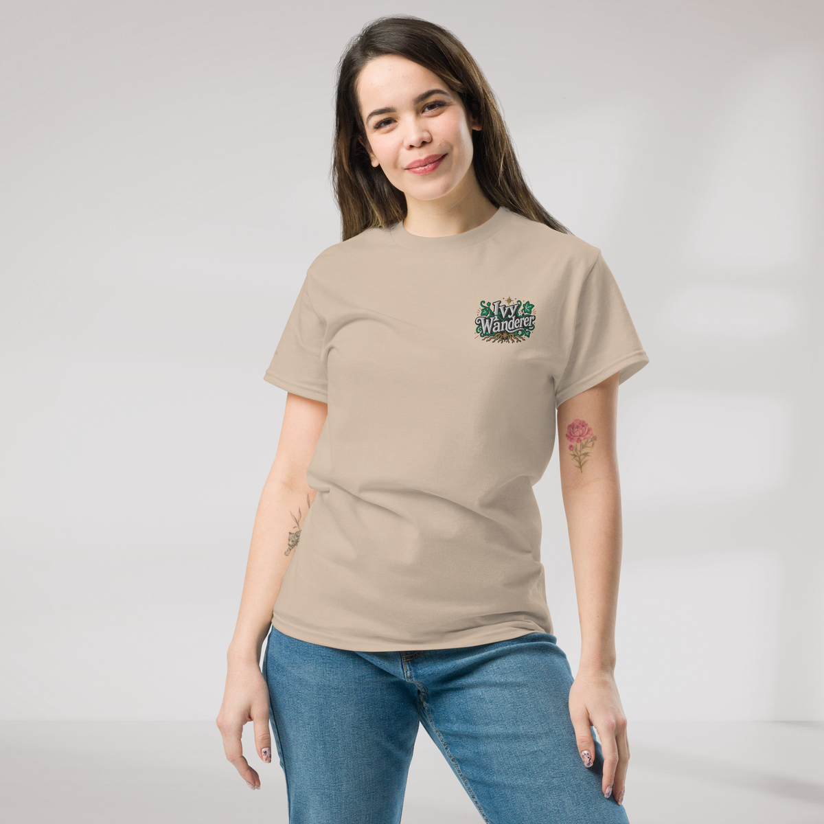 Ivy Wanderer T-Shirt Grün ver. – Farbe Sand – Ansicht 7