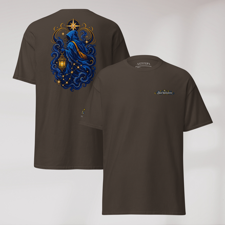 Star Wanderer T-Shirt Blau ver. – Farbe Dunkle Schokolade – Ansicht 1