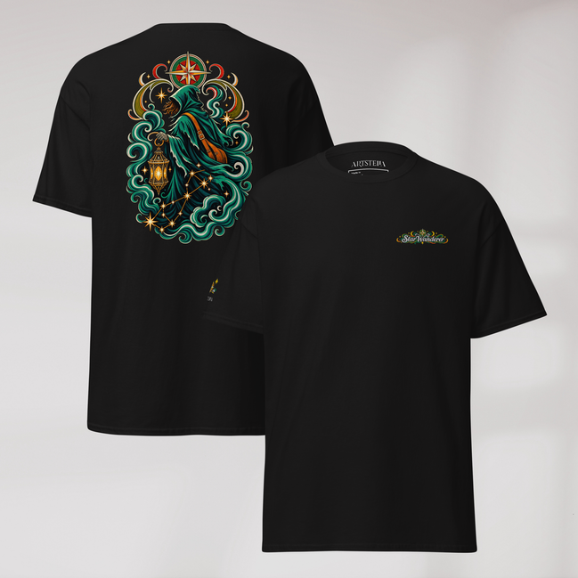 Star Wanderer T-Shirt Retro – Farbe Schwarz – Ansicht 1