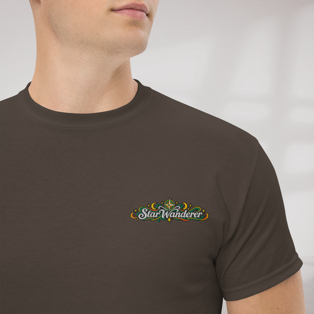 Star Wanderer T-Shirt Retro – Farbe Dunkle Schokolade – Ansicht 3