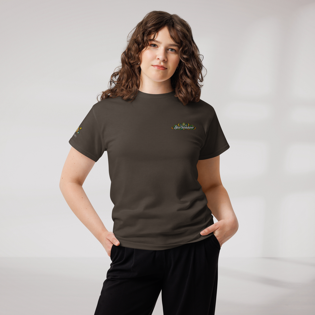 Star Wanderer T-Shirt Retro – Farbe Dunkle Schokolade – Ansicht 7