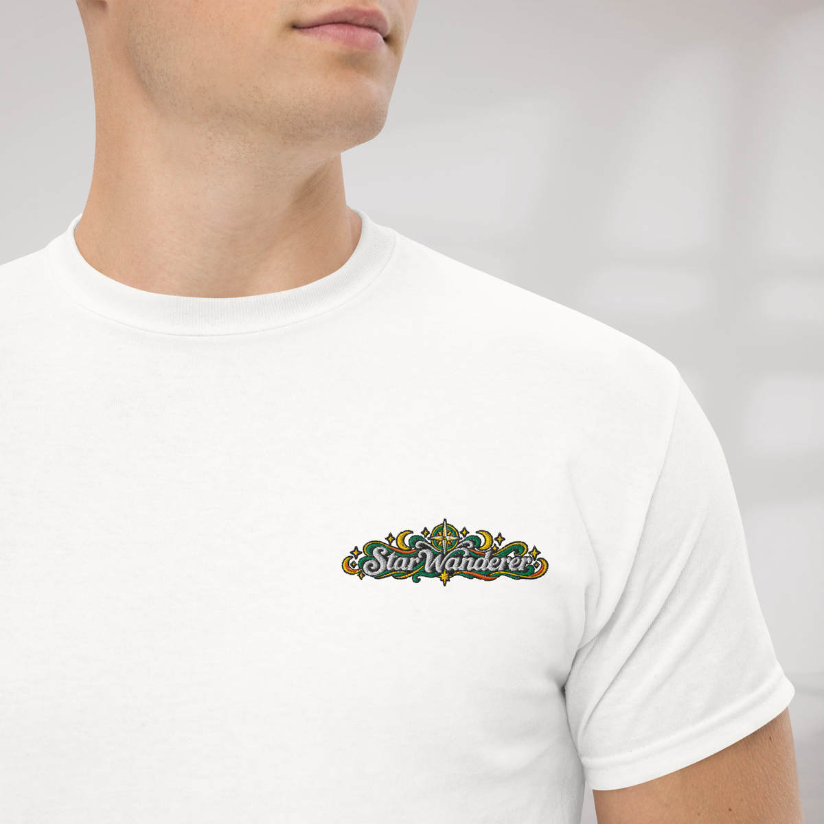 Star Wanderer T-Shirt Retro – Farbe Weiß – Ansicht 3